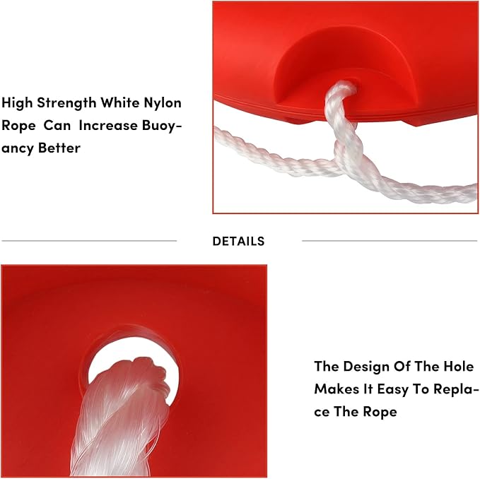 Life Ring, 23"/28" Boat Safety Throw Rings, Life Preserver Ring with Bracket and 98.5 FT Floating Rescue Rope, Outdoor Professional Throwable Flotation Device