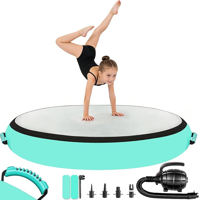 CZGBRO Air Spot Gymnastics Mat, Air Mat Tumble Track Gymnastic Equipment Inflatable Tumbler Backbend Trainer with Electric Pump for Yoga Cheerleading Home & Water Use