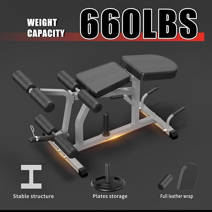 Z ZHICHI 2-in-1 Adjustable Leg Extension and Curl Machine, Easy Transition, Home Gym Leg Machine, Weight Capacity 660LBS
