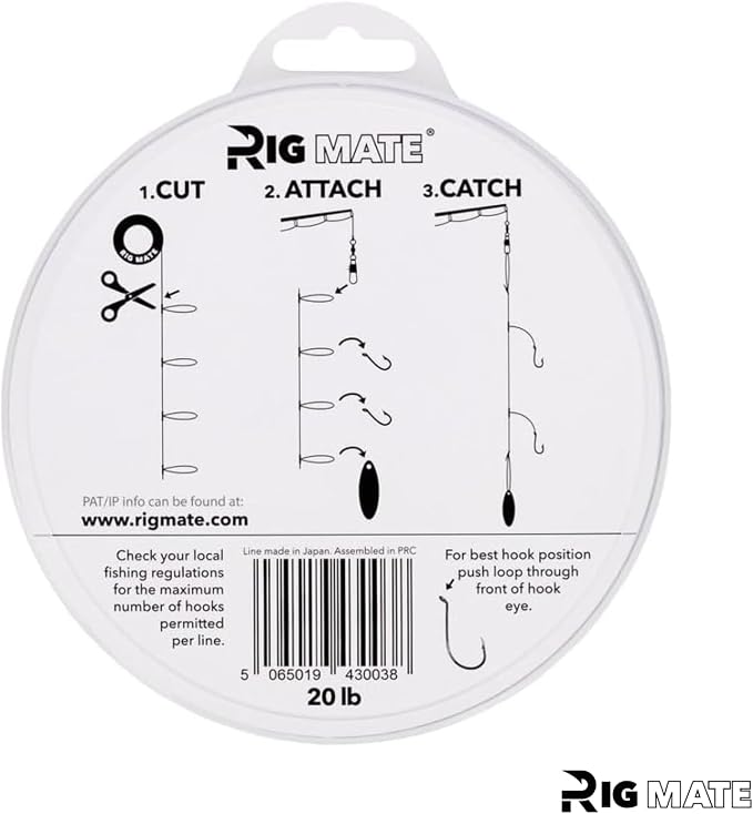 20 lb Pre-Tied Dropper Loop Rigs. Fishing Line Spool. Loops 18 Inches Apart with 5.5 Inch Loop Size. Perfect for Saltwater & Freshwater Fishing. Perfect for Snapper & Other Bottom Feeding Fish.