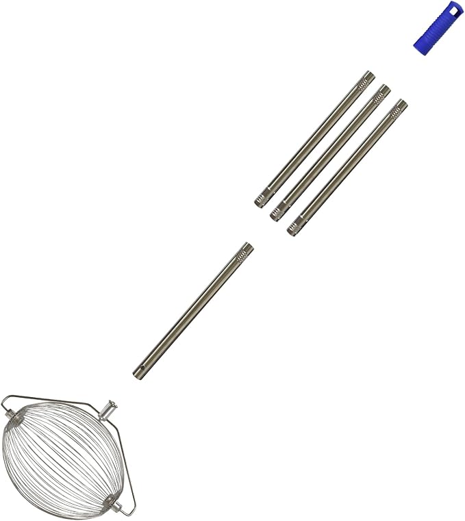 Tennis Ball Picker Upper, Extendable Ball Retriever Collector, Lightweight Hopper for Tennis and Pickleball Pickup, No Bending Needed