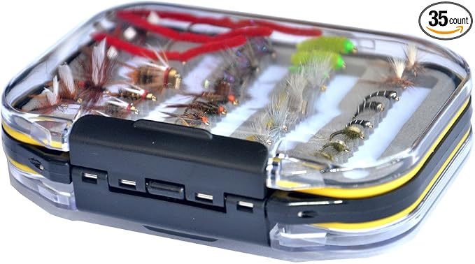 Outdoor Planet Premium Fly Fishing Flies Assortment, 12/24 /48 /66pcs Dry/Wet/Nymph/Streamer Flies, Trout/Bass/Panfish/Salmon Fishing Flies