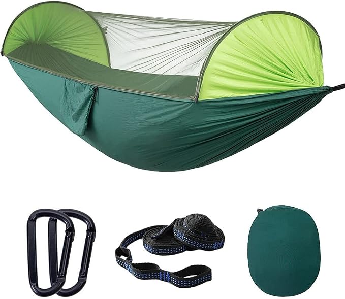 Camping Hammock with Mosquito Net - Portable Travel Hammock Bug Net - Camping Equipment - Hammock Tent for Outdoor Hiking Campin Backpacking Travel (Army Green)