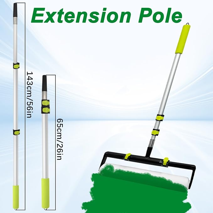 18-inch Paint Roller Kit, 7 Rollers + 24-inch Paint Roller Tray, 18 "Ultra-fine Fiber Paint Rollers, Paint Extension Rods, Suitable for DIY Interior and Exterior Walls, Rooms