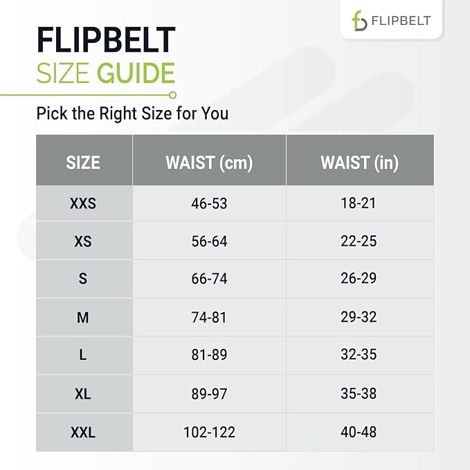 FlipBelt Classic Running Belt, Belt Bag & Fanny Pack for Men and Women - Phone Holder, Waist Pack, Running Accessories, Belt Pouch, Money Belt, USA Running Company