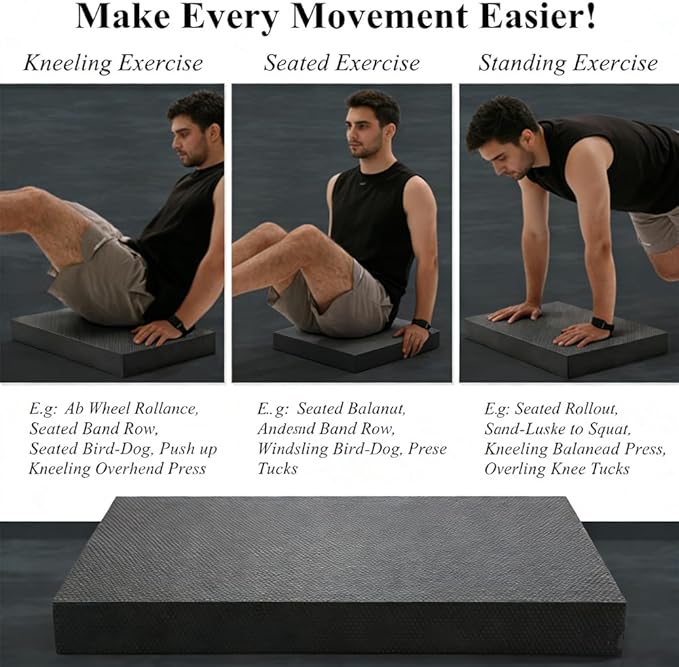 High-Density Balance Pad, Extra Large Balance Pad for Physical Therapy, TPU Foam Balance Board for Rehabilitation Stability Workout Knee and Ankle Exercise