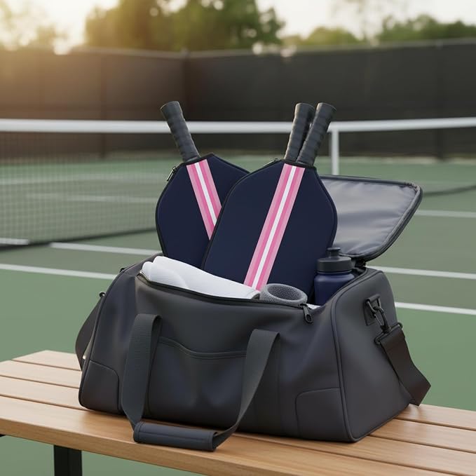 2-Pack Neoprene Racket Covers for Table Tennis & Badminton, Protective Storage Sleeves with Hanging Loop, Scratch-Resistant Paddle Cases