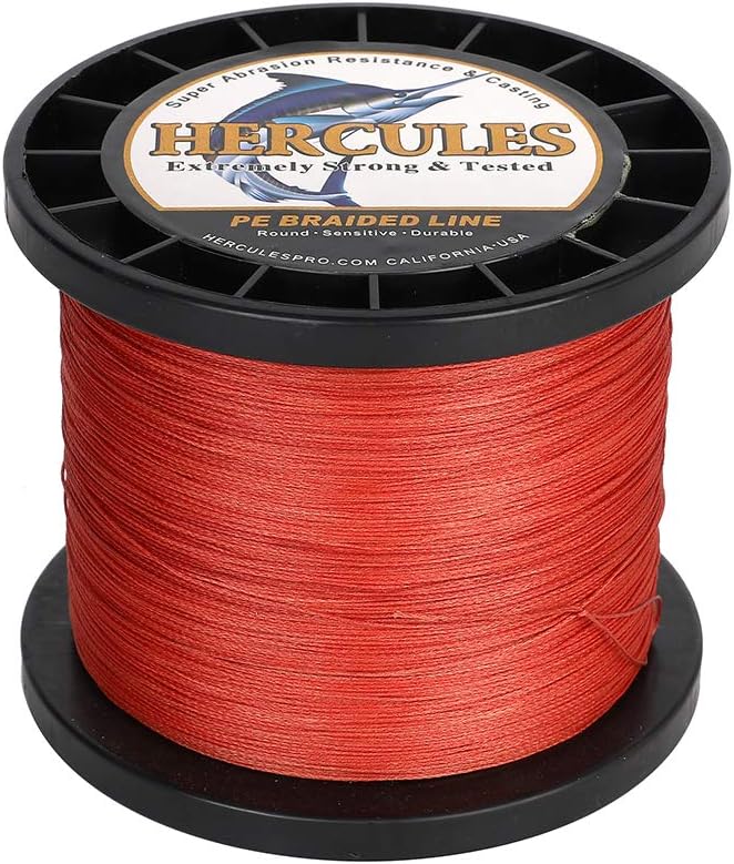 HERCULES Cost-Effective Super Cast 8 Strands Braided Fishing Line 10LB to 300LB Test for Salt-Water,109/328/547/1094 Yards(100M/300M/500M/1000M),Diam.#0.12MM-1.2MM,Hi-Grade Performance,Variety Colors