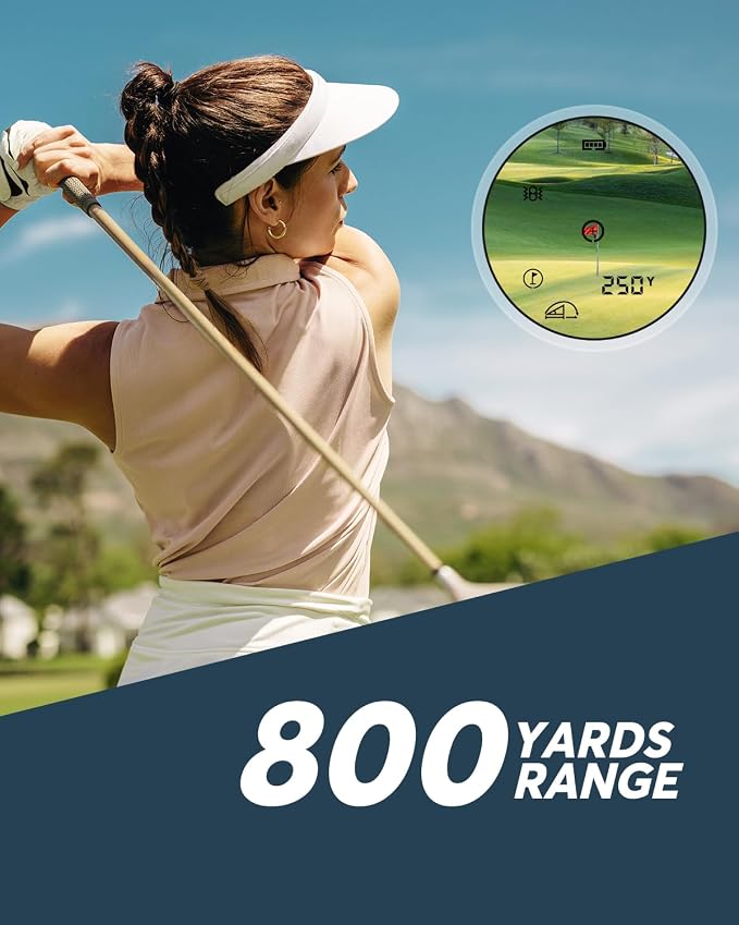 Golf Range Finder, Slope Golf Rangefinder for Golfing, Flag Lock with Vibration, High Precision, 800 Yards