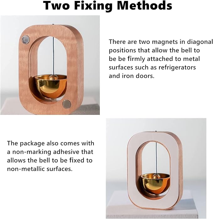 Shopkeepers Bell for Door Opening - Magnetic Attached Doorbell Chime for Business - Unique Office Ornaments and Hanging Decoration for Entrance, Fridge Sticker and Barn Door - Creative Present