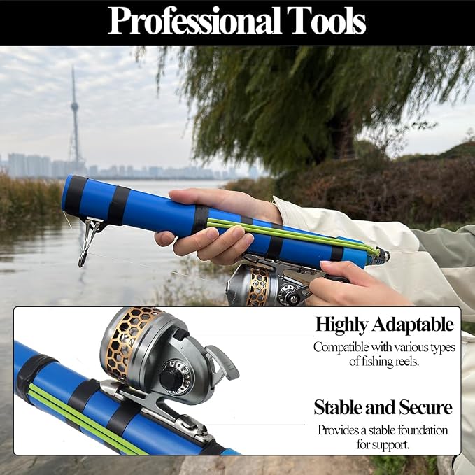 SUFFUSE Fishing Rod, Compact Catapult Fishing Pole, Portable Freshwater and Saltwater Fishing Lures Suitable for Outdoor Hunting and Traveling
