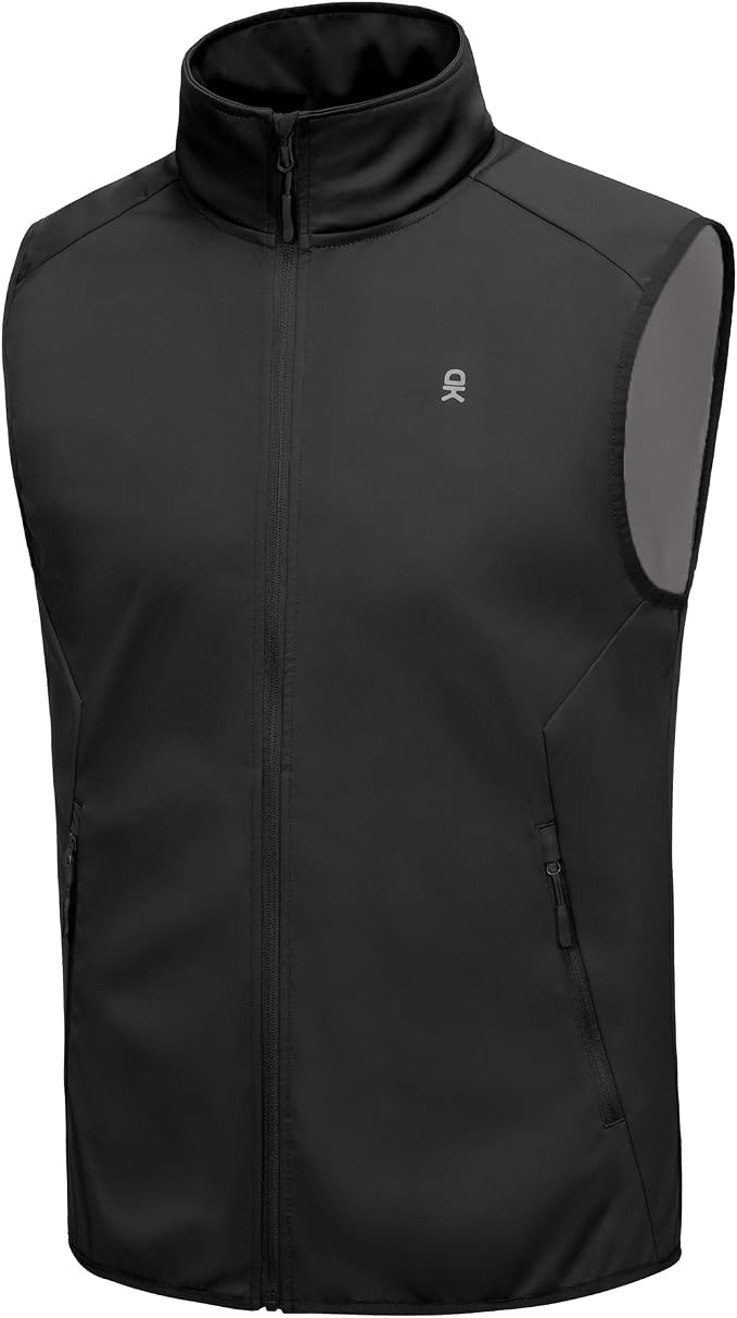 Little Donkey Andy Men's Water-resistant Outerwear Vests, Stretch Windproof Vest for Cycling, Running, Golf