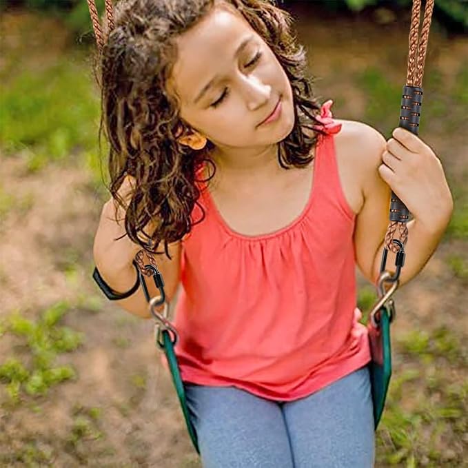 SELEWARE Hammock Straps, Tree Swing Rope, Hammock Chair Hanging Rope Kit W/Carabiner Snap Hook Holds to 1000lbs, for Outdoor Playground Swings Hammock Yoga Boxing, 12 ft, 2 Pack