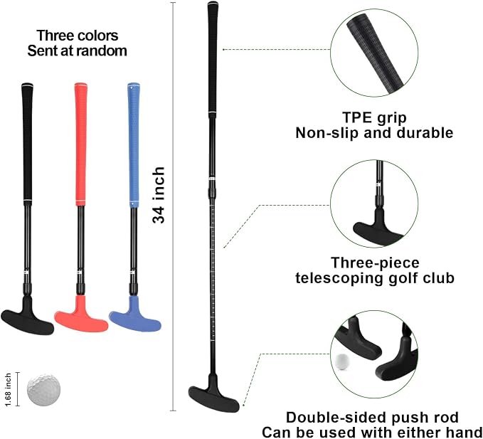 Golf Putting Mat, Practice Golf Putting Green Training Aid for Indoor, Outdoor at Home, Office, Backyard with Putter and Balls 9.84 ft