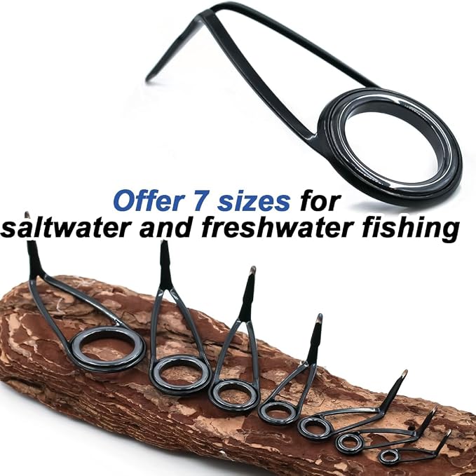 9KM DWLIFE Fishing Rod Repair Kit (50/100/120Pcs), Fishing Rod Guides with Zirconia Inserts, Spinning & Casting Rod Eyelets Replacement, Fishing Pole Repair Parts for Saltwater Freshwater