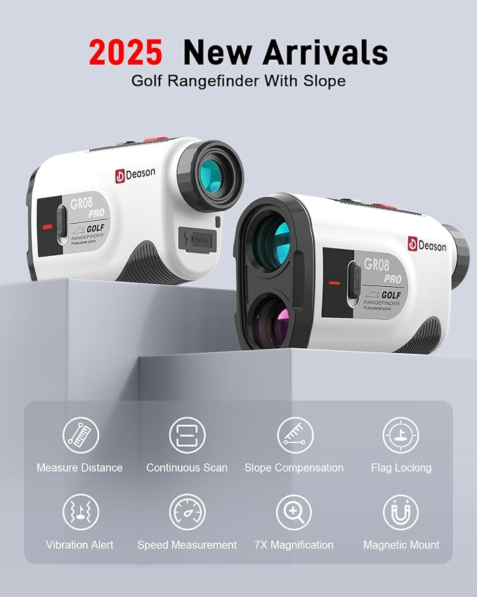 Golf Rangefinder with Slope,7X Magnification Laser Rangefinder, 1300Yards Rechargeable Range Finders Golfing with Flag Lock Vibration,Speed Mode for Hunting Shooting