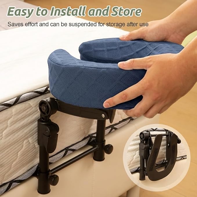 Massage Headrest for Bed, Adjustable Massage Face Cradle at Home, Portable Massage Table Kit for Sleeping Mattress, Face Down Pillow After Eye Surgery (Blue Basic Set)
