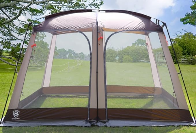 EVER ADVANCED 12' x10' Screen House Tent Netted Canopy Mesh Tents for Camping 8-10 Person Sun Shelter