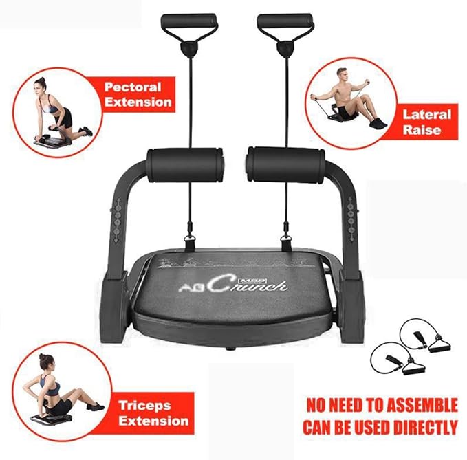 Ab Machine Ab Workout Equipment Sit Up Machine & Exercise Equipment Ab Crunch Machine for Stomach Workout Ab Core Trainer Abdominal Machine for Home Gym with Resistance Bands