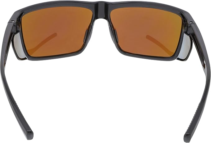 MCR Safety SR22BG Swagger SR2 Series Safety Glasses with Thermo Plastic Rubber Nose Pads and Detachable Side Shields, Charcoal Frame, Green Mirror Lens
