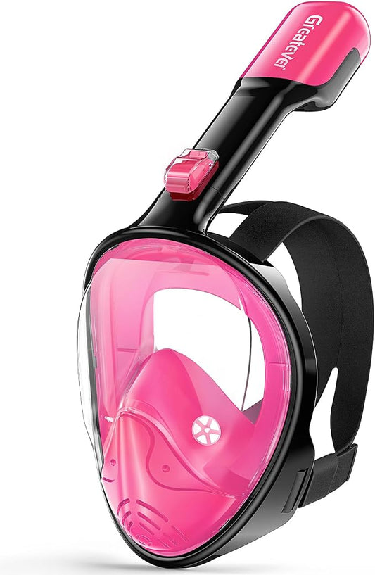 Greatever Full Face Snorkel Mask, Snorkeling Gear for Adults with Latest Dry Top Breathing System and Detachable Camera Mount, Foldable Snorkel Mask Adult, Snorkels Anti-Fog & Anti-Leak