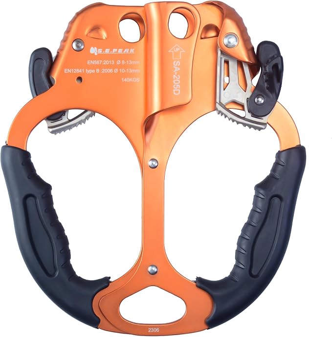 UIAA & CE Certified Climbing Rappelling Equip Hand Ascender Left Right Hand for 8-13mm Rope 4kN