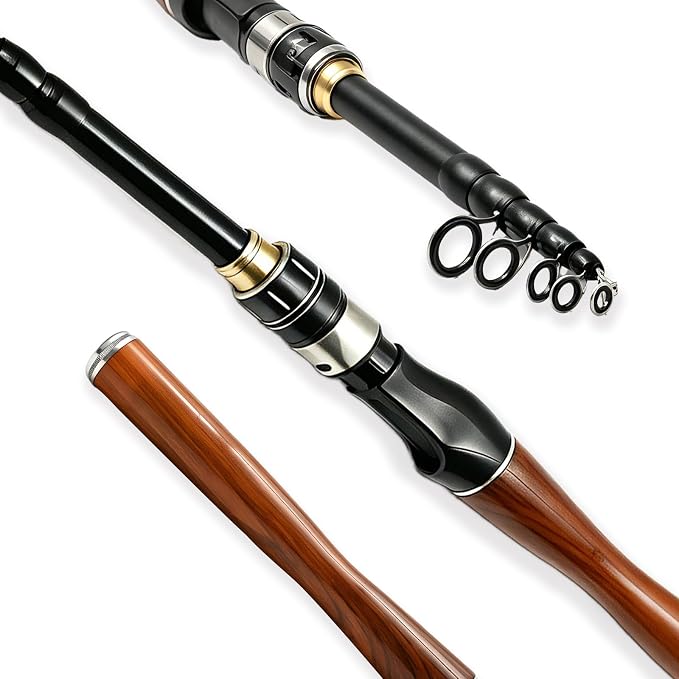 Fishing Rod and Reel Combo Kit, 2PACK Carbon Fiber Telescopic Fishing Pole | 2PACK Portable Spinning Reel Set with Lures,Lines,and Carry Bag for Travel Outdoor Fishing