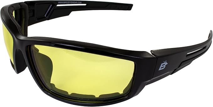Birdz Eyewear Swoop Anti-Fog Padded Motorcycle Sunglasses Riding Glasses 3 Pairs Black Frame Lenses for Day & Night ANSI Z87 .1