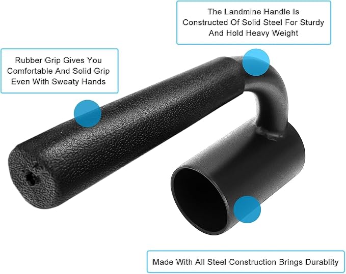 Luwint Landmine Handles T Bar Row Attachments, V Bar Handle and Single Arm Row Exercise Accessories for Home Gym, Fits 2’’ Olympic Barbell