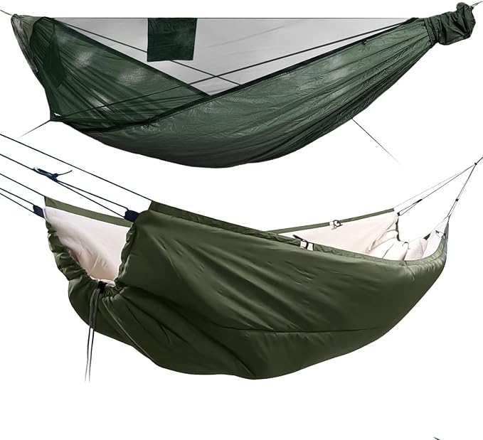NomadNest 11ft Camping Hammock with Hammock Underquilt, Detachable Full-Open Mesh, Lightweight Portable Hammocks for Camping Hiking Backpacking