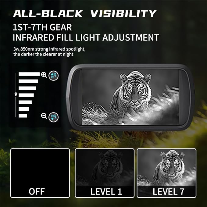 Night Vision Goggles & Night Vision Binoculars with Grip,4K UHD Video,36MP Image,4.5″HD Screen,8X Digital Zoom,400m Range–Perfect for Hunting,Camping&Wildlife Observation