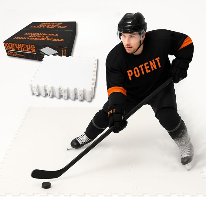 Potent Skateable Synthetic Ice Hockey Tiles (10 pcs per Box, 21.6 SQFT)