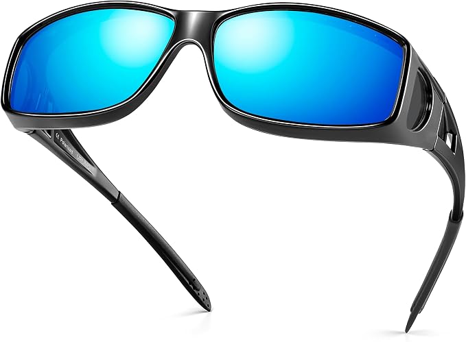 URUMQI Polarized Sunglasses Fit Over Glasses for Men Women, Wraparound Sun Glasses UV400 Protection for Driving Fishing