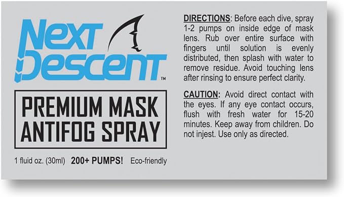 Anti Fog Spray for Swimming Goggles & Diving Mask Defog Solution for Pool, Snorkeling, Scuba and Freediving