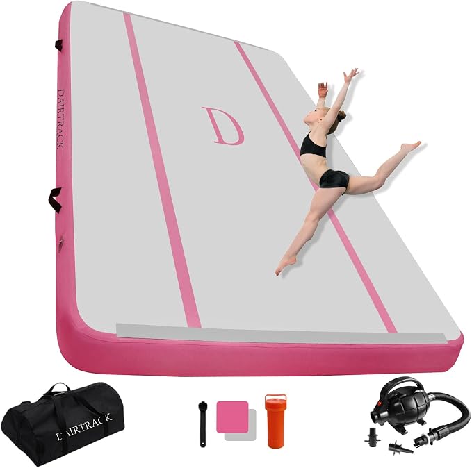DAIRTRACK Inflatable Gymnastics Air Mat 10ft/13ft/16ft/20ft Tumble Track Tumbling Mats for Home Use/Gym/Training/Cheerleading/Yoga/Water