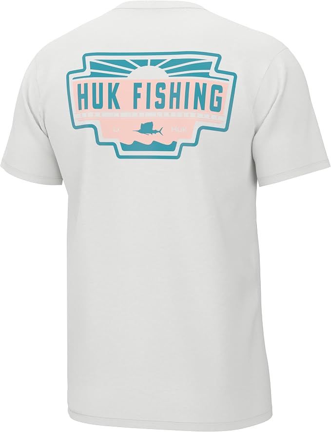 HUK Mens Performance Fishing Logo Tee, Short Sleeve T-Shirt for Men