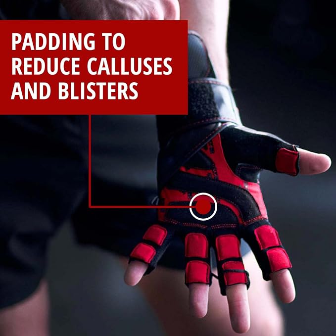 Weightlifting Gloves for Gym Fitness Crossfit Bodybuilding - Workout Gloves for Men & Women - Dominator Leather Crossfit Cross Training Gloves Wrist Strap Wrap - Best Weight Lifting Gloves with Wrist Support for Heavy Lifting - 1 Year Replacement Warranty