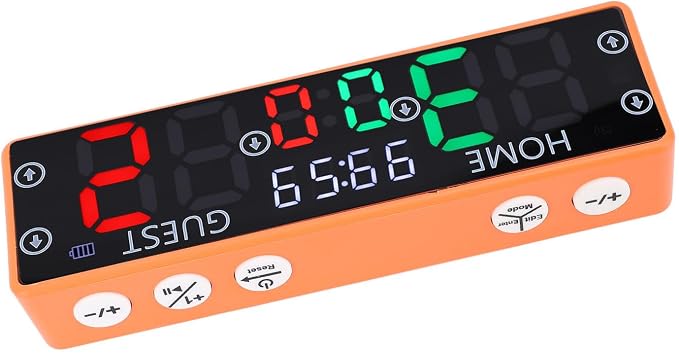 Electronic Scoreboard, 0-99 Score Range 0-9 Game Points, LED Display Digital Scoreboard with Buzzer, Battery Powered Basketball Scoreboard, Score Keeper for Chess, Table Tennis