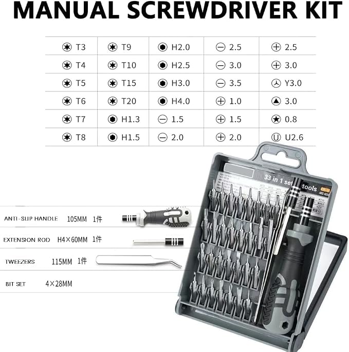 QUA'ANNYU Fishing Reel Maintenance Kit, Professional Fishing Reel Care & Repair Tool Set with 24/30/38-in-1 Screwdriver Set