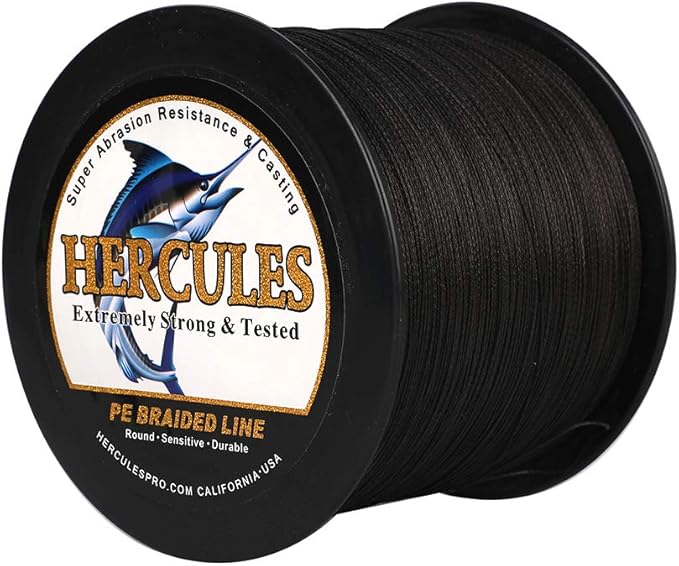 HERCULES Cost-Effective Super Cast 8 Strands Braided Fishing Line 10LB to 300LB Test for Salt-Water,109/328/547/1094 Yards(100M/300M/500M/1000M),Diam.#0.12MM-1.2MM,Hi-Grade Performance,Variety Colors