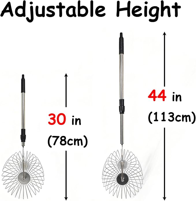 Stainless Steel Tennis Ball Picker Upper Adjustable Cylinder Hopper with Hangable Handle, Portable Tennis Ball Collector and Basket for Easy Pickup and Training, Holds 60+ Balls