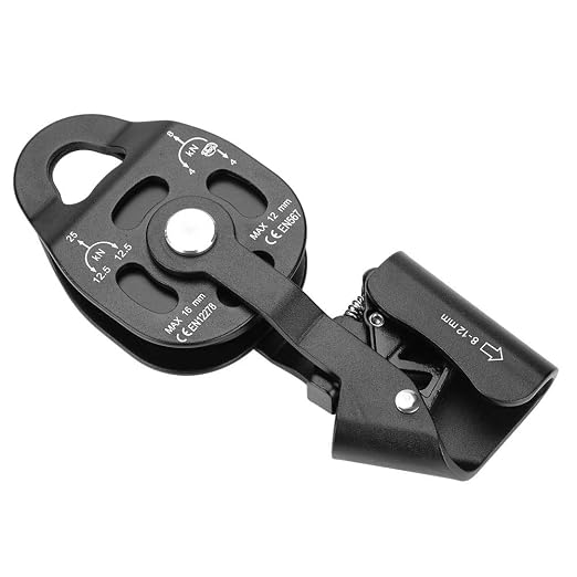 Single Swivel Pulley, 19.5x7.5cm/7.7x3.0in Rescue Single Swivel Rope Pulley Block High Strength Climbing Safety Equipment for Heavy Objects Transport