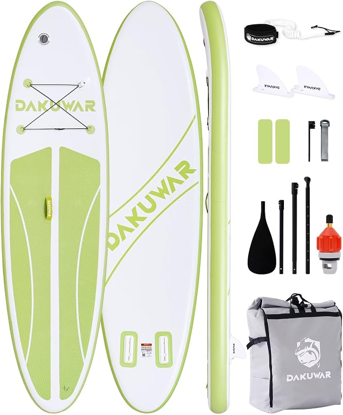 DAKUWAR Paddle Board 10'6''/10' Inflatable Stand Up Paddle Boards with SUP Accessories Ultra-Light Paddleboard Non-Slip Comfort Deck for Adults & Youth of All Skill Levels
