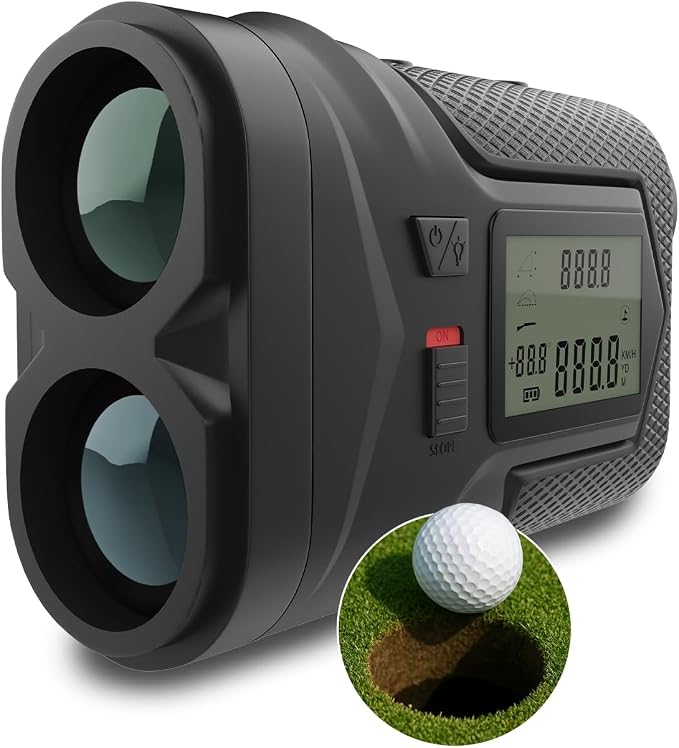 WanderS Golf Rangefinder, Slope Switch On/Off, 1200 Yards Laser Range Finder, Flag Lock Vibration, 6X Magnification, Tournament Legal, Side Display, Rechargeable Battery, Golf Accessories, Men/Women
