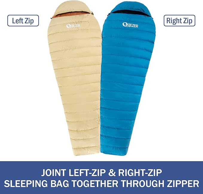 Ultralight Down Sleeping Bag for Adults with 600 Fill Power, Compact All Seasons Sleeping Bag for Backpacking, Hiking and Camping