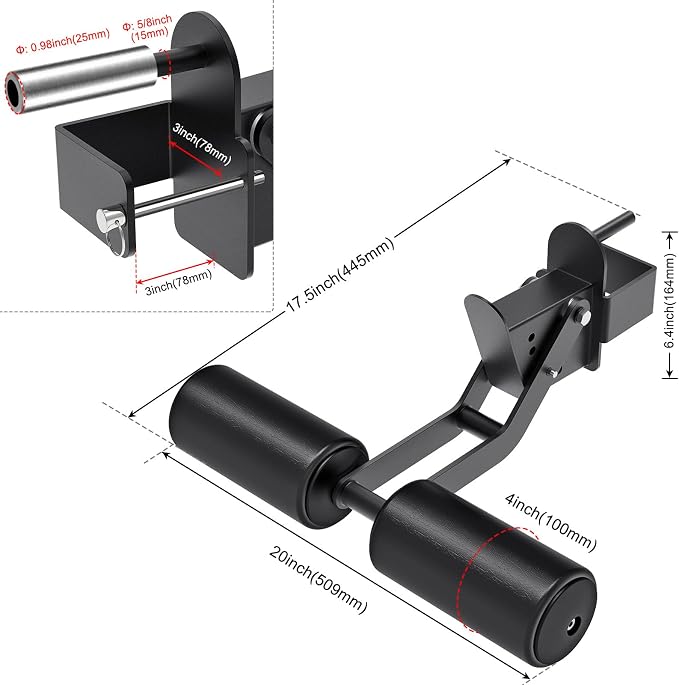 SELEWARE Squat Rack Attachment, Y-Shaped Dip Bar Attachment, Nordic Hamstring Curl Attachment and Lever Arms for 2x2 or 3x3 Power Rack with 5/8" or 1" Hole, Power Cage Accessories for Home Gym