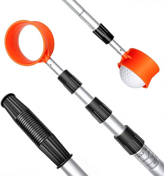 SPEENSUN Golf Ball Retriever, Max 6/9/12/15Ft Lightweight Portable Stainless/Aluminum Alloy Telescopic Golf Ball Grabber for Water, Bushes, Grass and Sand, Golf Accessories Gifts for Men Women
