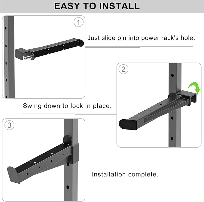 Nordic Hamstring Curl Attachment, Dip Bar, Belt Squat & Safety Spotter Arms for 2"x2" & 3"x3" Power Racks, Home Gym Strength Training Accessories
