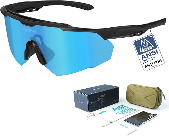 Shooting Glasses Anti Fog with High Definition Lenses, ANSI Z87+ Certified Tactical Safety Glasses for Men Women