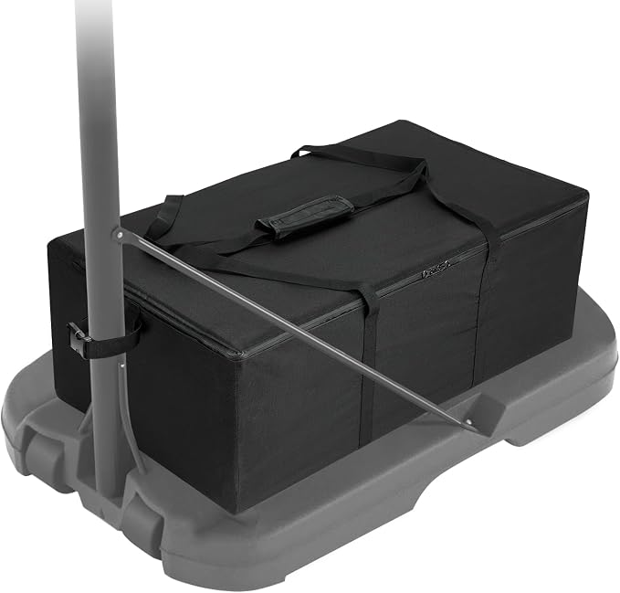 Weighted Base Anchor for Basketball Hoops - Heavy Duty Portable Sandbag Holds 300+ Lbs, 600D Waterproof Base Stabilizer for Basketball Goals - All-Weather Resistant, Black